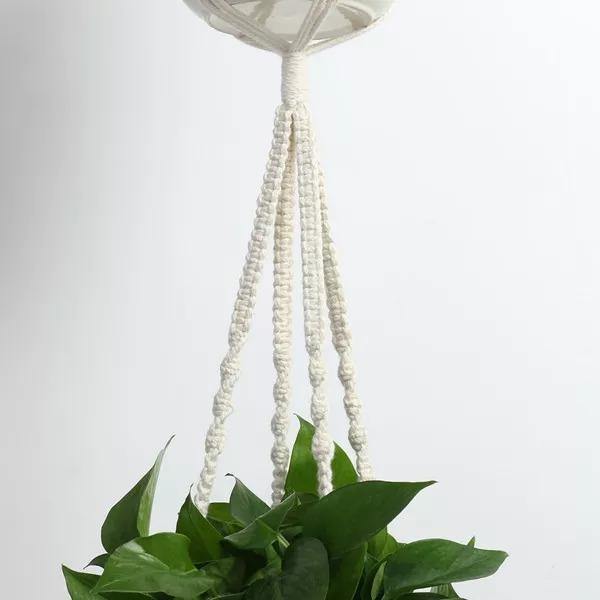 مجموعة شماعات نبات بوهو مكرامية مصنوعة يدويًا مكونة من 4 قطع