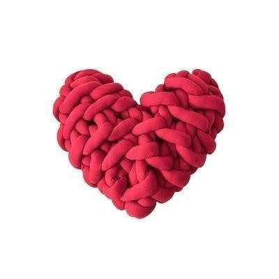 وسادة رمي بعقدة مكتنزة على شكل قلب عيد الحب